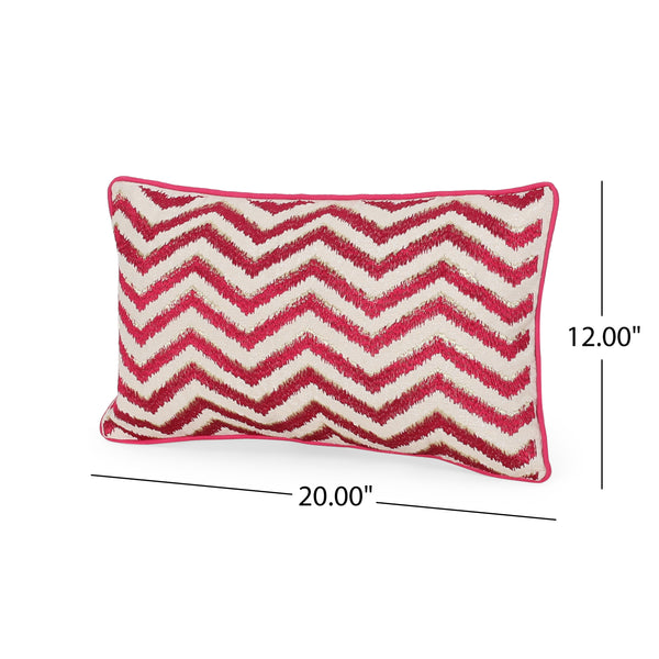 Sweety Modern Fabric Throw Pillow Cover, Red and White