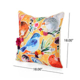 Teresa Modern Pillow Cover, Woodland Animals on Multicolor Floral