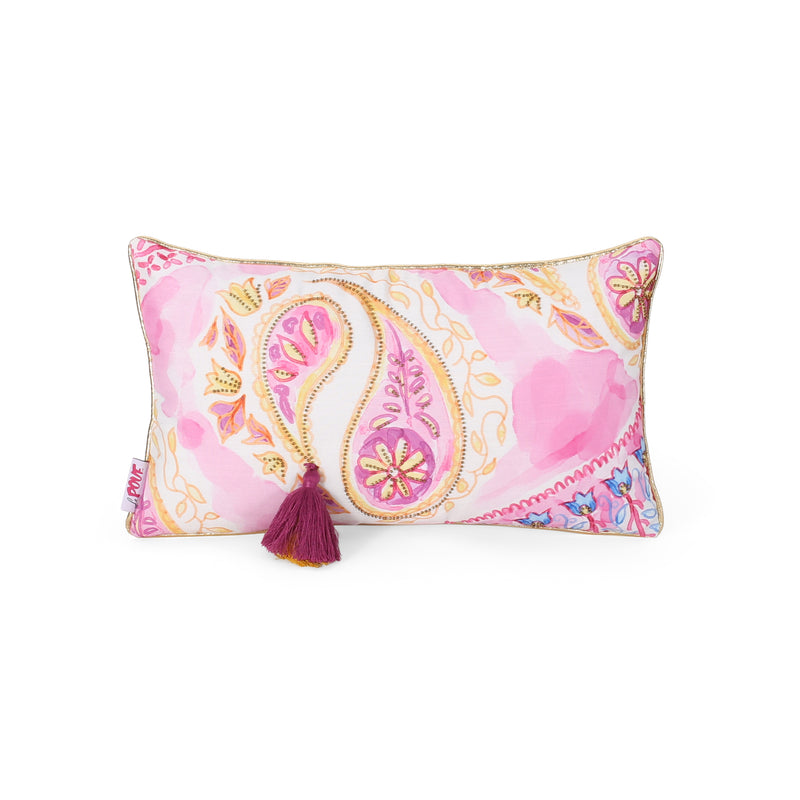 Silvia Modern Fabric Throw Pillow Cover, Pink