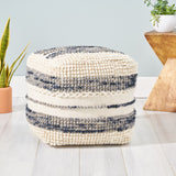 Rut Contemporary Handcrafted Fabric Cube Pouf