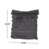 Elvira Glam Square Fabric Pillow Cover with Fringes