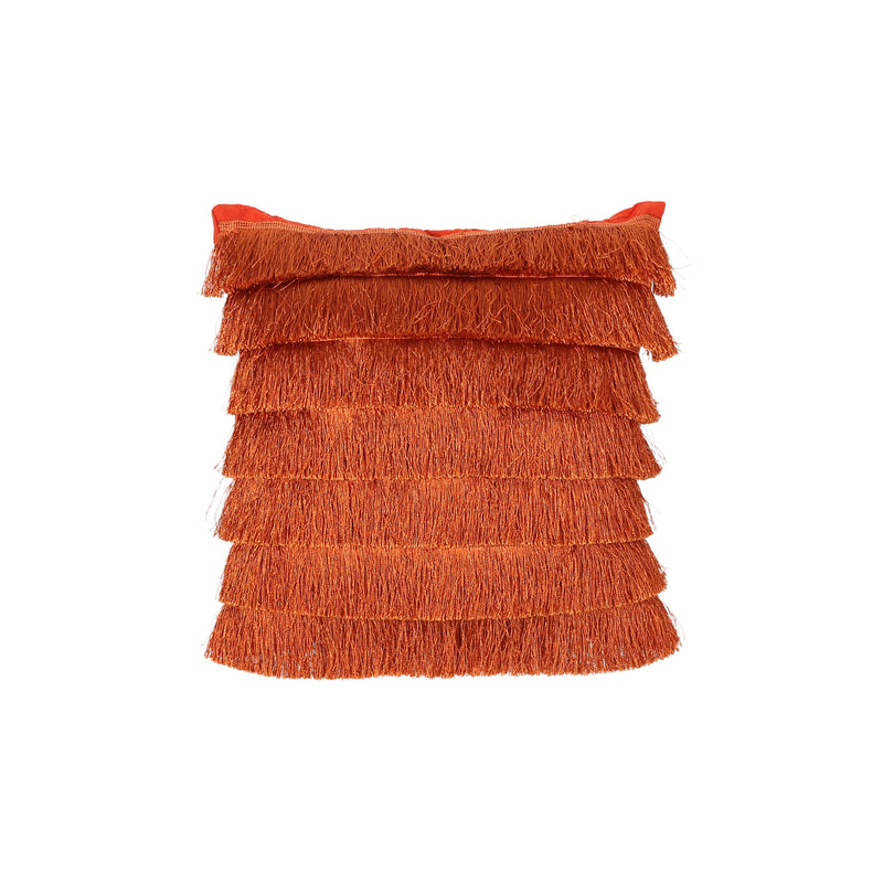 Elvira Glam Square Fabric Pillow Cover with Fringes