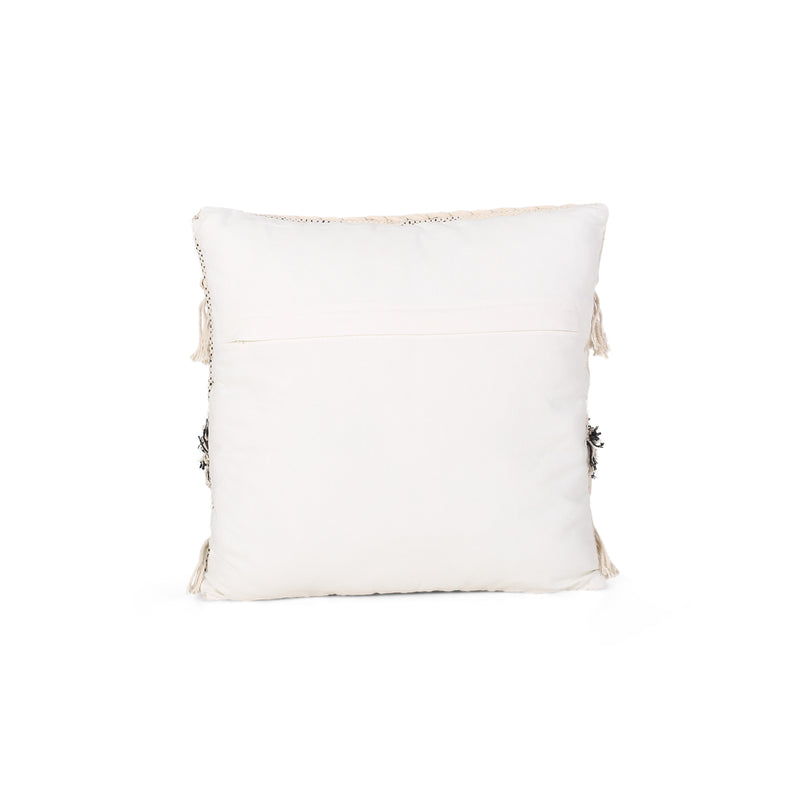 Stella Boho Cotton Pillow Cover, Natural and Gray