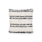 Connie Boho Cotton Pillow Cover, Black and White