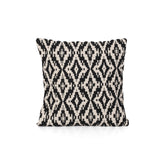 Crystal Boho Cotton Pillow Cover, Black and White