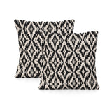 Crystal Boho Cotton Pillow Cover (Set of 2), Black and White
