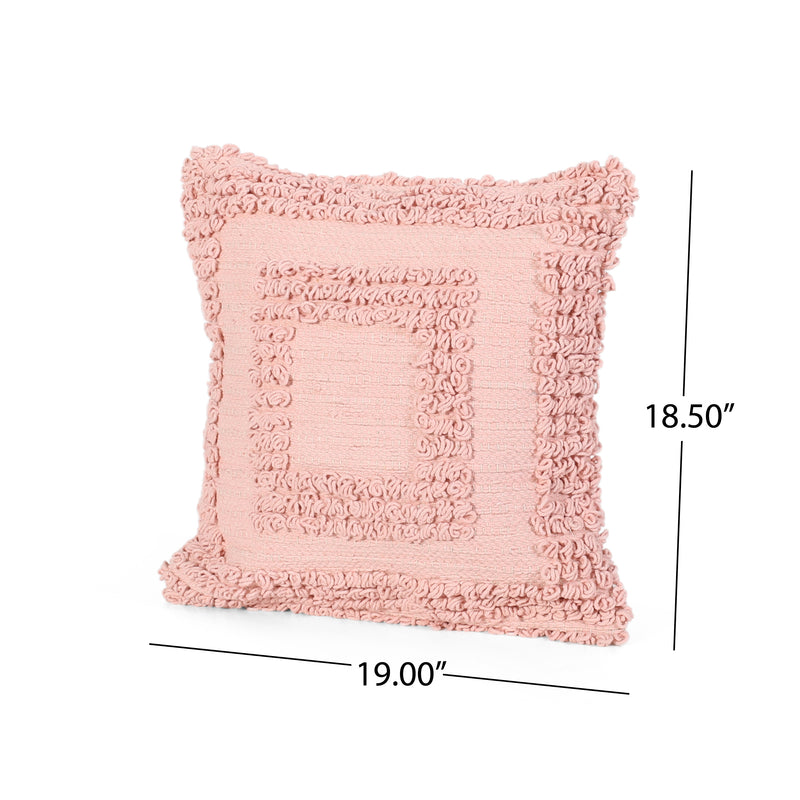 Deborah Boho Cotton Pillow Cover, Pink