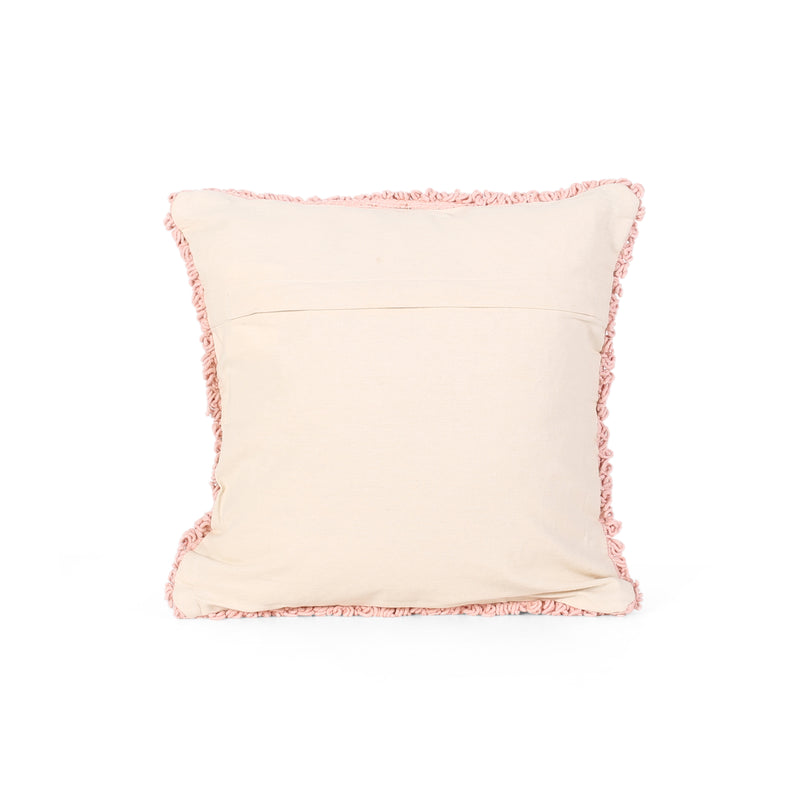 Deborah Boho Cotton Pillow Cover, Pink