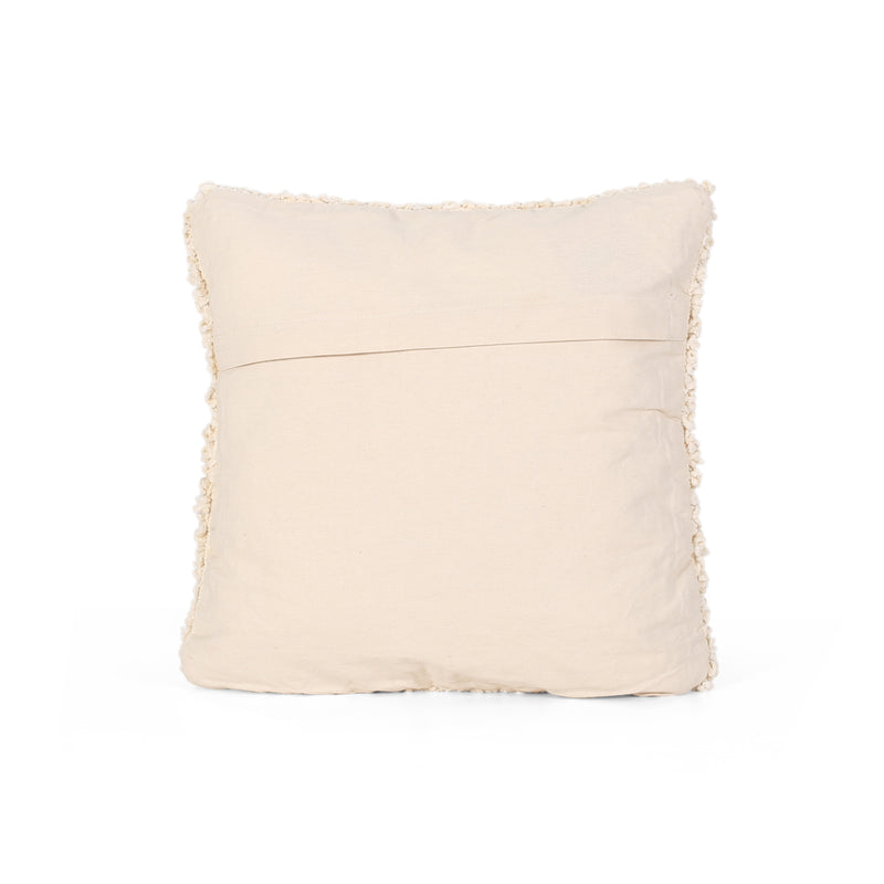 Debbie Boho Cotton Throw Pillow, White