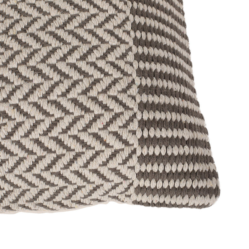 Diana Boho Cotton Throw Pillow (Set of 2), Taupe and White