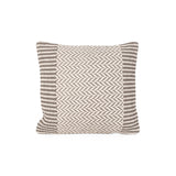 Diana Boho Cotton Throw Pillow, Taupe and White