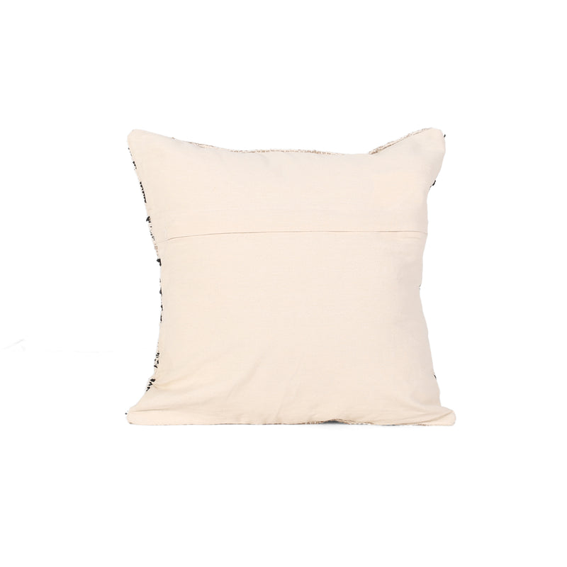 Doris Boho Cotton Pillow Cover, Black and White