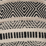 Edith Boho Cotton Throw Pillow, Black and White