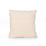 Ellen Boho Cotton Pillow Cover, Blue and White