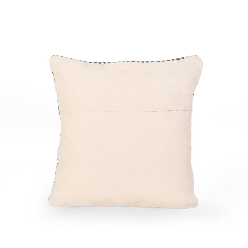 Gina Boho Cotton Throw Pillow (Set of 2), Gray and White