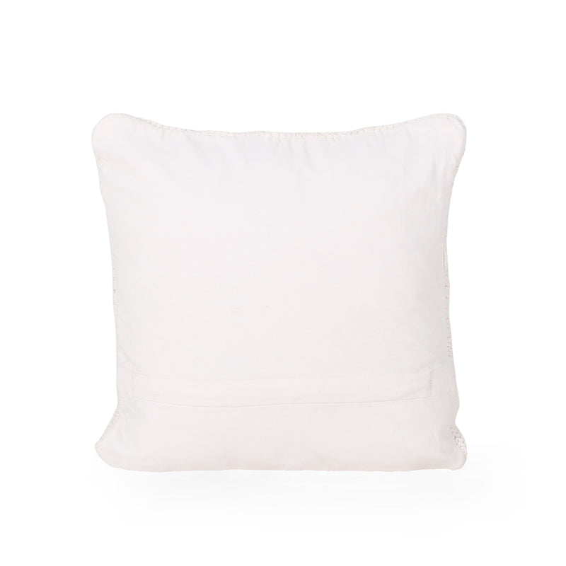 Grace Boho Cotton Throw Pillow (Set of 2), Beige