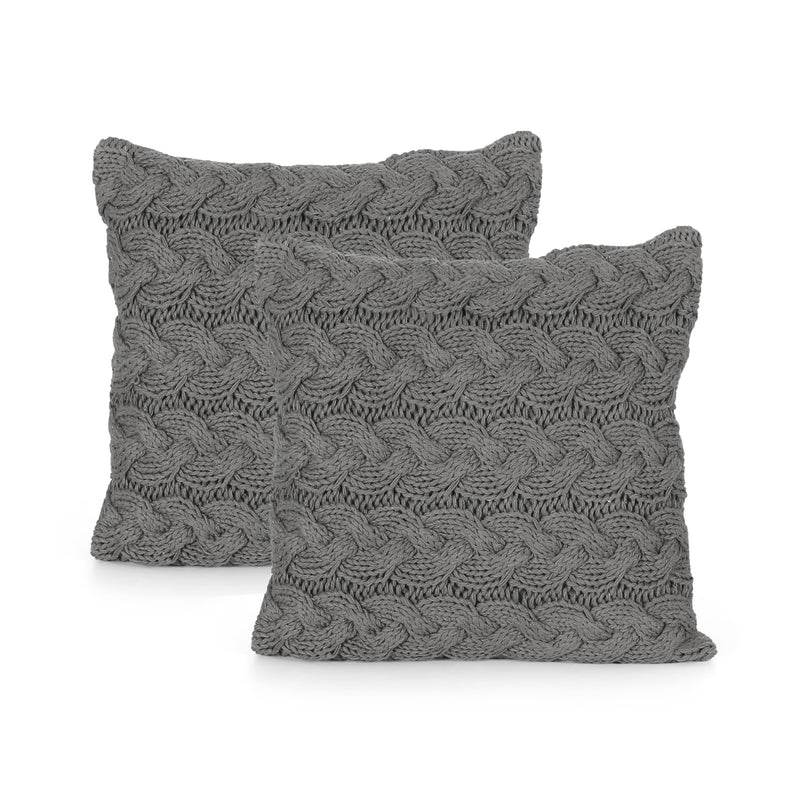 Selina Boho Cotton Pillow Cover (Set of 2), Gray
