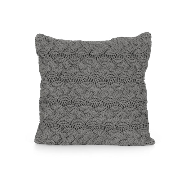 Selina Boho Cotton Throw Pillow, Gray