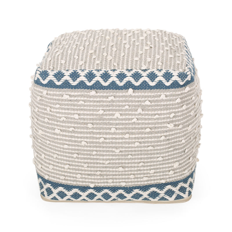 Amiyrah Hand-Crafted Cotton Cube Pouf