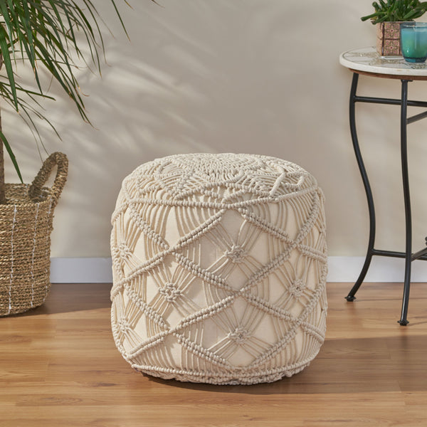 Shashwat Macrame Cube Pouf