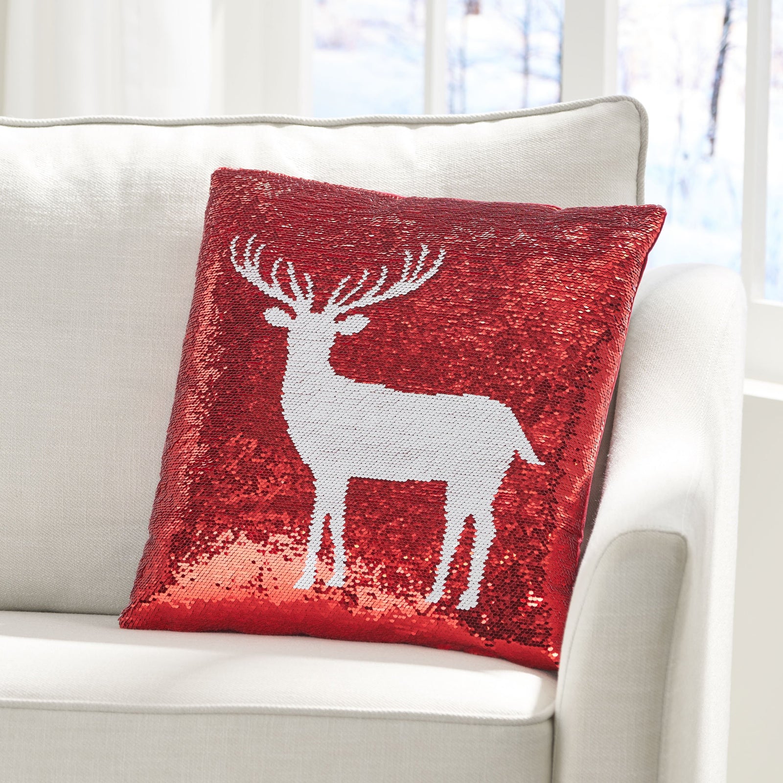 Christmas online Deer Anther Pillows Sequin