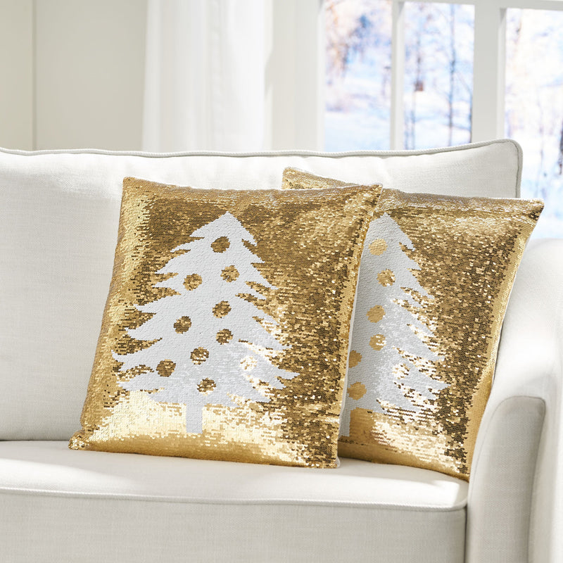 Krosp Glam Sequin Christmas Throw Pillow Cover