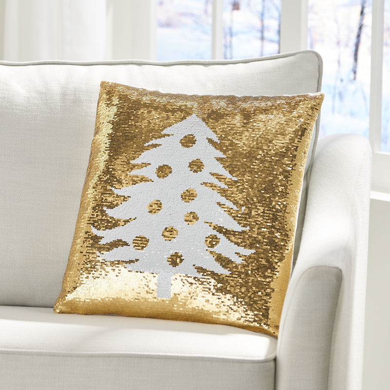 Krosp Glam Sequin Christmas Throw Pillow Cover