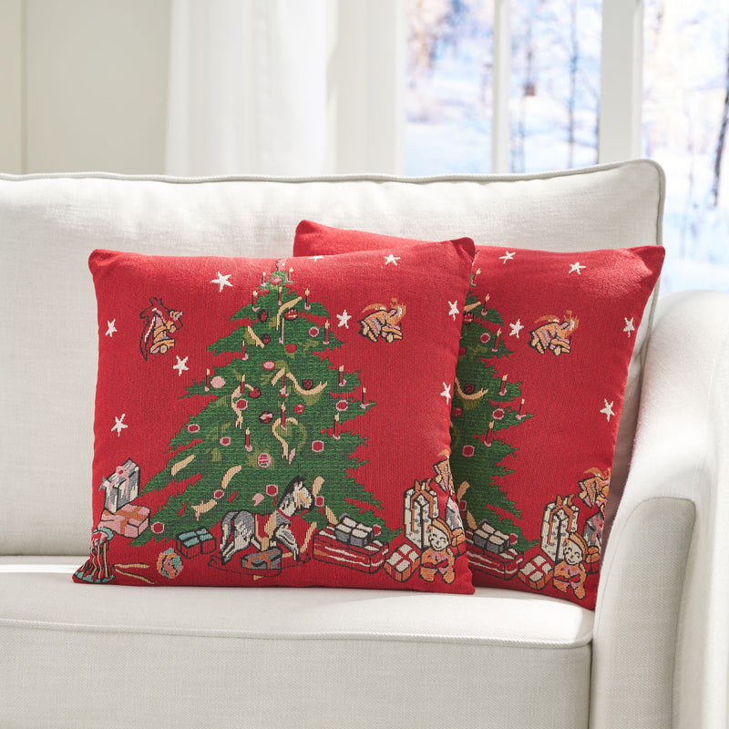 Benoit Modern Fabric Christmas Throw Pillow