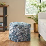 Concho Handcrafted Boho Fabric Cube Pouf