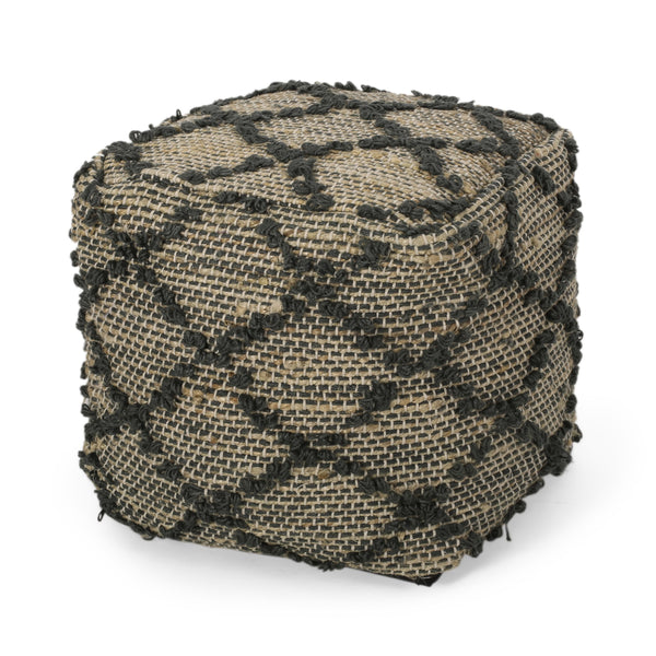 Cimarron Handcrafted Boho Fabric Cube Pouf