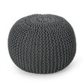 Barwick Modern Knitted Cotton Round Pouf