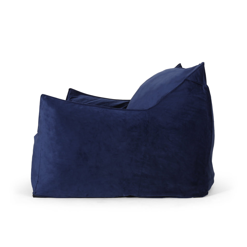Calef Modern Velveteen 2 Seater Oversized Bean Bag Chair with Armrests