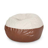 Meagher Modern 5 Foot Two Toned Fabric and Faux Leather Bean Bag