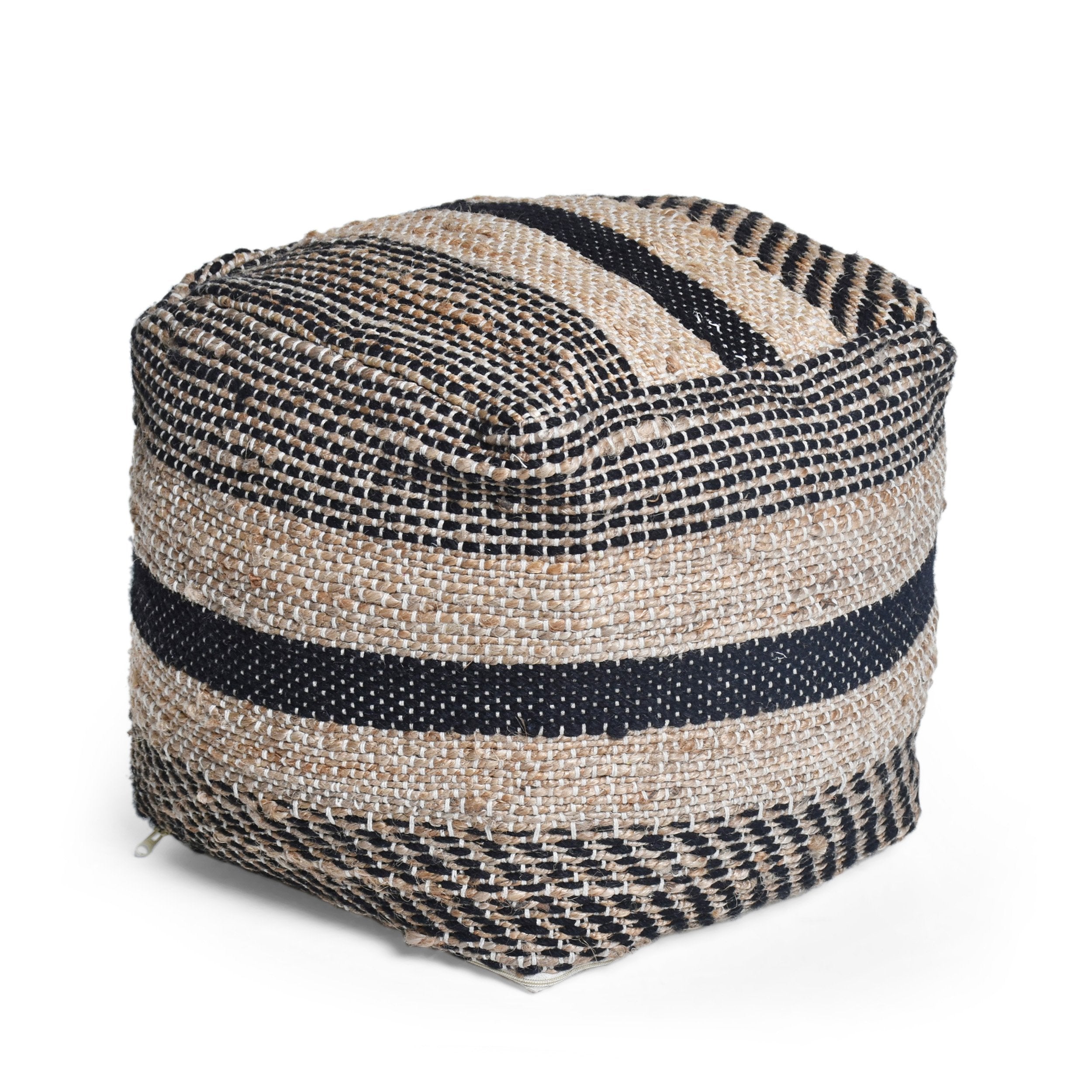 Lola Boho Handcrafted Fabric Cube Pouf