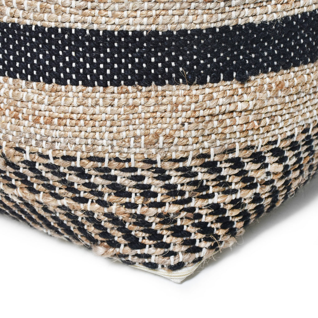 Lola Boho Handcrafted Fabric Cube Pouf