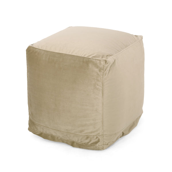 Isleta Modern Velveteen Cube Pouf