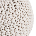 Poona Handcrafted Round Knitted Pouf – Versatile Footrest & Extra Seating