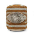 Villard Boho Handcrafted Fabric Cylinder Pouf