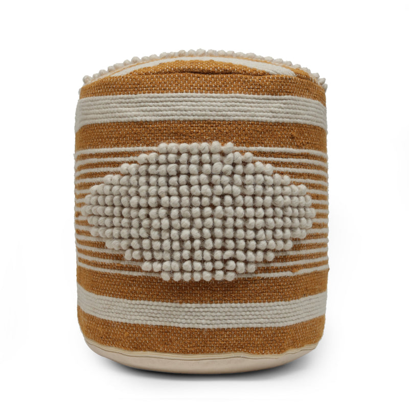 Villard Boho Handcrafted Fabric Cylinder Pouf