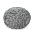 Belle Modern Knitted Cotton Round Pouf