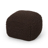 Teresa Modern Knitted Cotton Cube Pouf