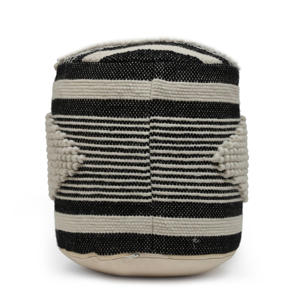 Villard Boho Handcrafted Fabric Cylinder Pouf